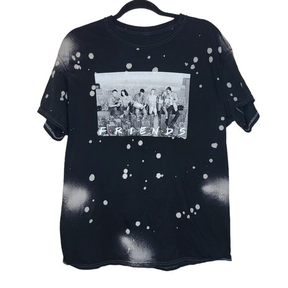 Friends black Bleached t shirt  graphic t shirt - Picture 1 of 4